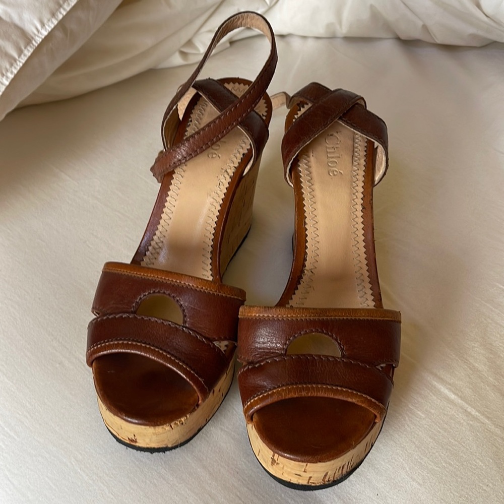 Chloé cork wedge